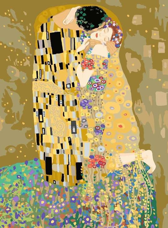 Lafeltrinelli Ravensburger - CreArt Premium B Canvas Klimt Il Bacio Dipingere Con I Numeri Kit Pittura 14+ Anni 30x40 Cm