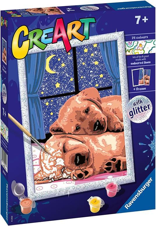 Lafeltrinelli Ravensburger - CreArt Serie D: Coppia Di Cagnolini Kit Per Dipingere Con I Numeri