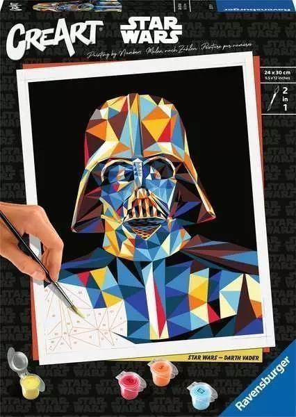 Lafeltrinelli Ravensburger - CreArt Starwars Darth Vader stile Poligono Kit per Dipingere con i Numeri