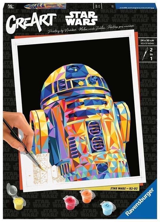 Lafeltrinelli Ravensburger - CreArt Starwars R2-D2 stile Poligono Kit per Dipingere con i Numeri