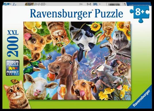 Lafeltrinelli Ravensburger - Puzzle Divertenti animali da fattoria 200 Pezzi XXL Età Raccomandata 8+ Anni
