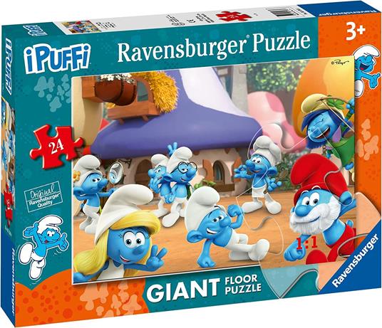 Lafeltrinelli Ravensburger - Puzzle I Puffi Collezione 24 Giant Pavimento 24 Pezzi Età Raccomandata 3+ Anni