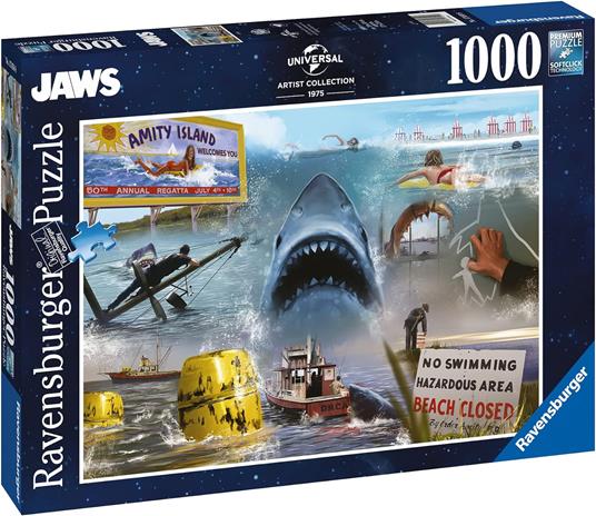 Lafeltrinelli Ravensburger - Puzzle Jaws - Lo Squalo 1000 Pezzi Puzzle Adulti