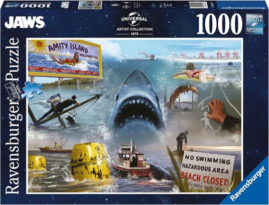 Lafeltrinelli Ravensburger - Puzzle Jaws - Lo squalo 1000 Pezzi Puzzle Adulti