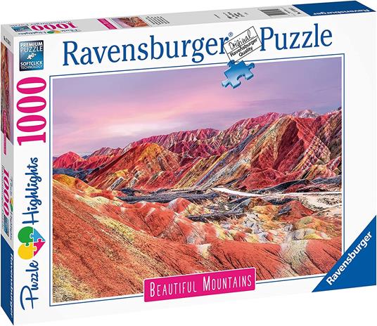 Lafeltrinelli Ravensburger - Puzzle Montagne Arcobaleno Cina Collezione Beautiful Mountains 1000 Pezzi Puzzle Adulti