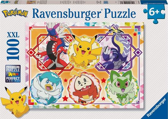 Lafeltrinelli Ravensburger - Puzzle Pokémon100 Pezzi XXL Età Raccomandata 6+ Anni