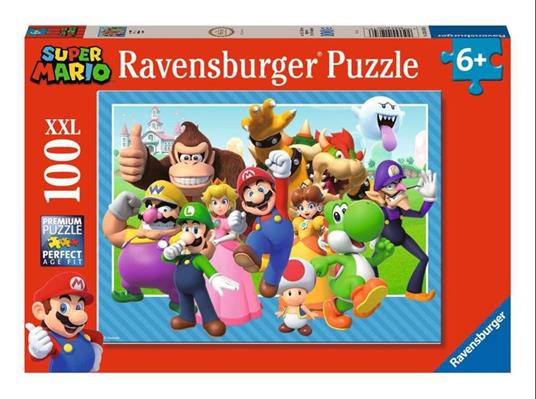 Lafeltrinelli Ravensburger - Puzzle Super Mario 100 Pezzi XXL Età Raccomandata 6+ Anni