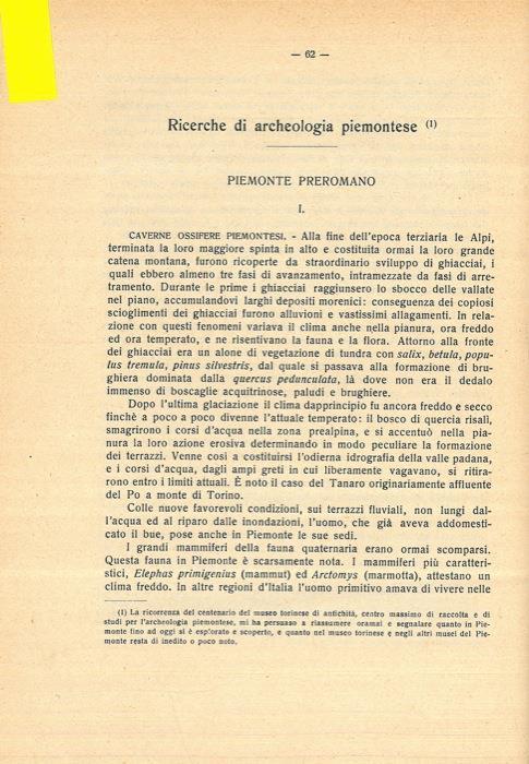 Lafeltrinelli Ricerche di archeologia piemontese. Piemonte preromano