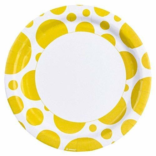 Lafeltrinelli Solid Colour Dots Yellow. 8 Piatto 23 Cm