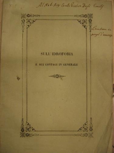 Lafeltrinelli Sull'idrofobia e sui contagi in generale