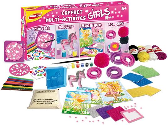 Lafeltrinelli Super set Deluxe Creativita' Bimbe mandala mosaico pompon calchi in gesso