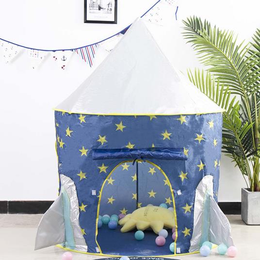 Lafeltrinelli Tenda Casetta Gioco Bambini Capanna Castello Giocattolo In Tessuto 120x116 Razzo