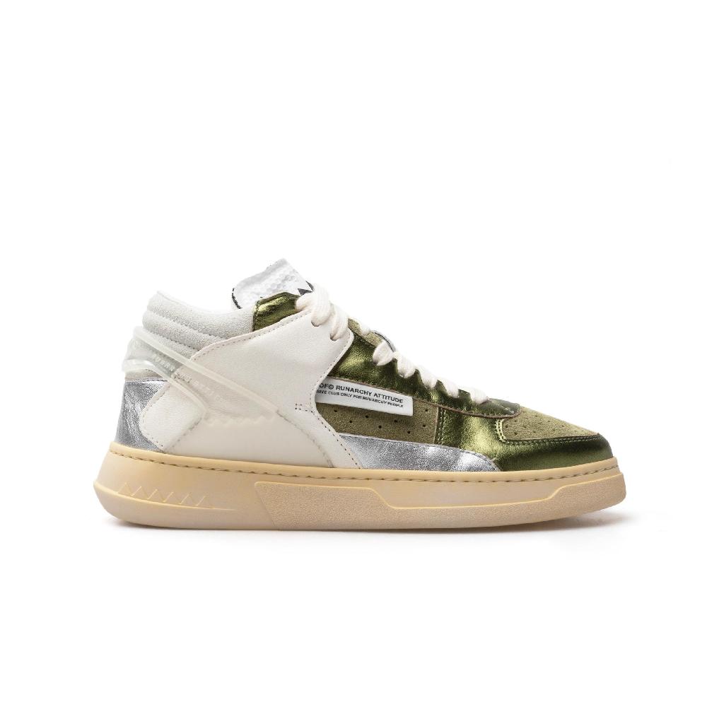 RUN OF Bessmer Mid sneakers mid in pelle di colori metallizzati
