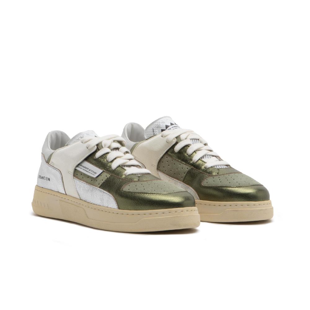 RUN OF Bessmer Sneakers In Pelle Colorata Metallizzata E Pelle Scamosciata