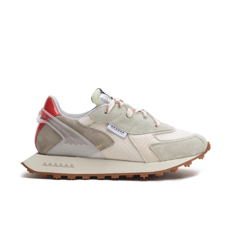 RUN OF Calla sneakers in pelle scamosciata e rete di nylon con talloncino in pelle %