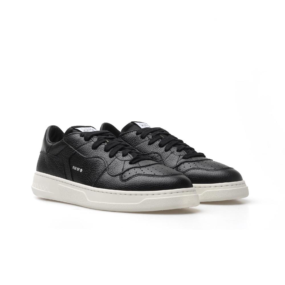 RUN OF Classen Sneakers In Pelle Nera Con Talloncino Nero