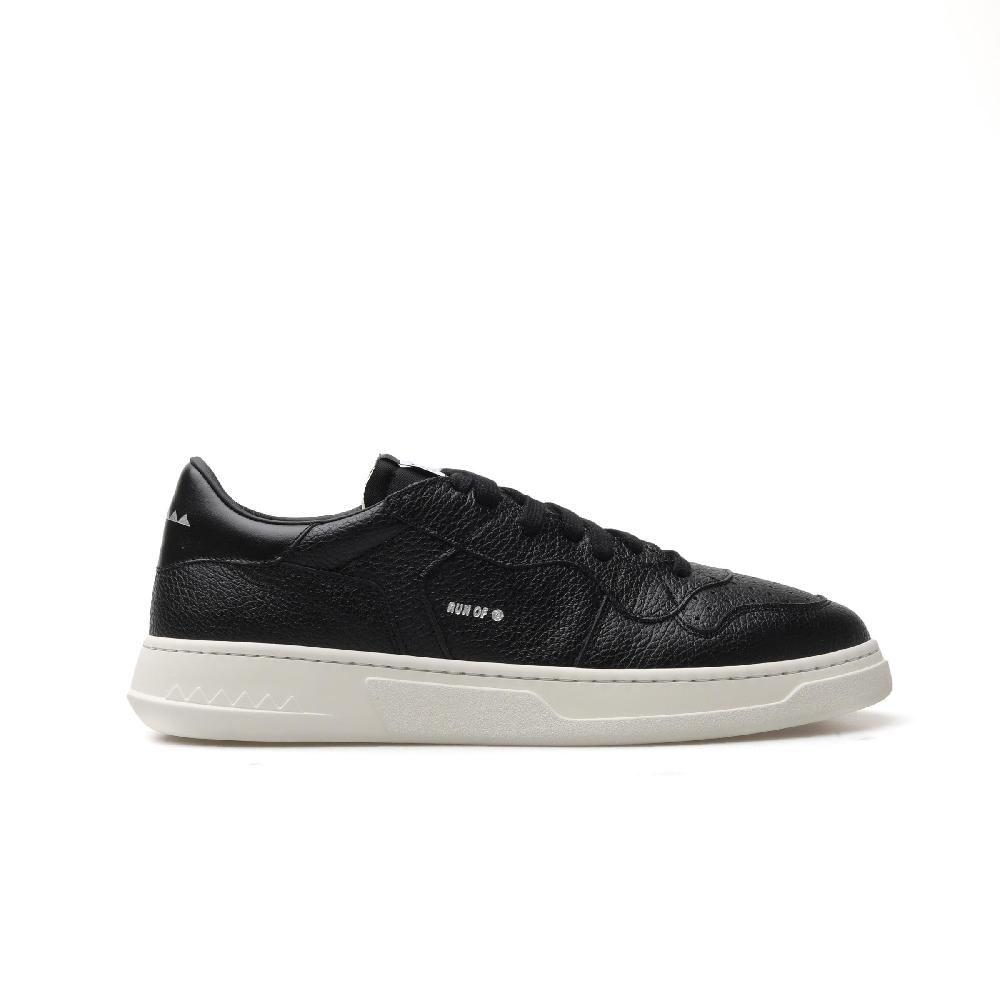 RUN OF Classen sneakers in pelle nera con talloncino nero