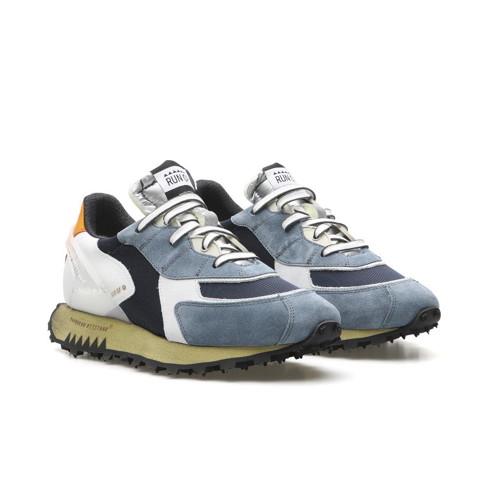 RUN OF Dusk Sneakers In Pelle E Nylon Con Suola Gialla