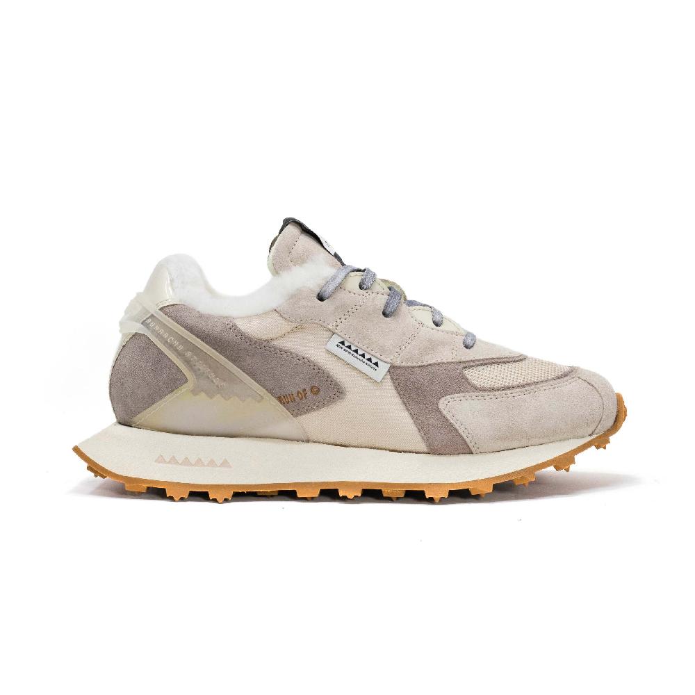 RUN OF Finch SH sneakers in pelle scamosciata shearling e nylon web ufficiale