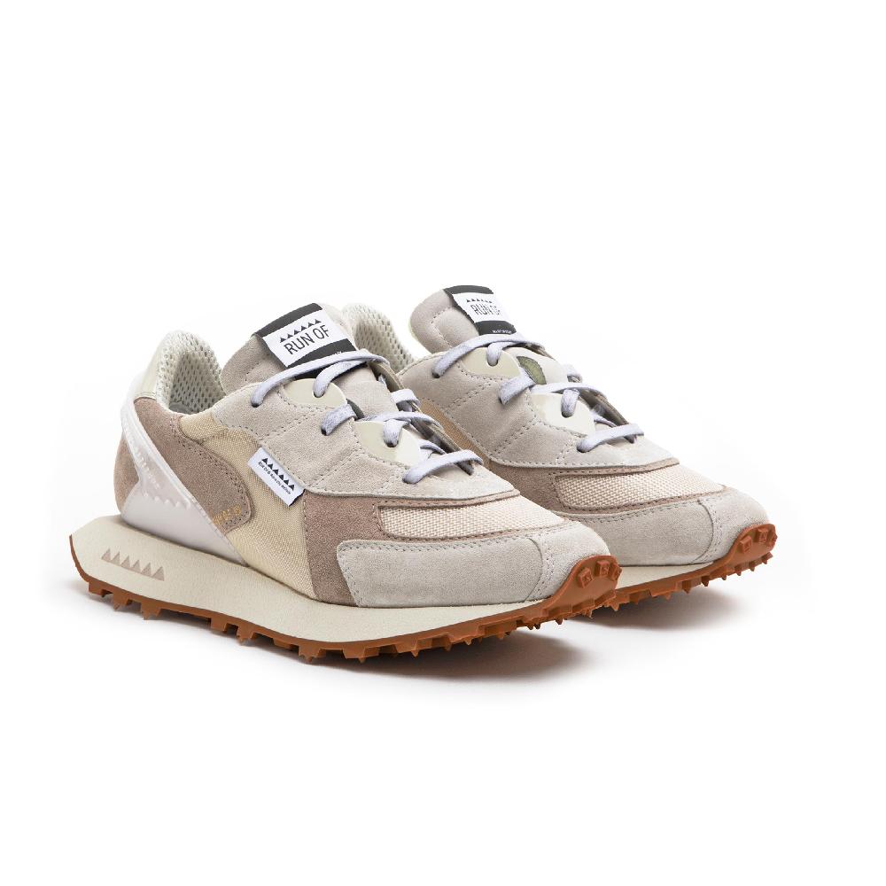 RUN OF Finch Sneakers In Pelle Scamosciata E Mesh Marrone