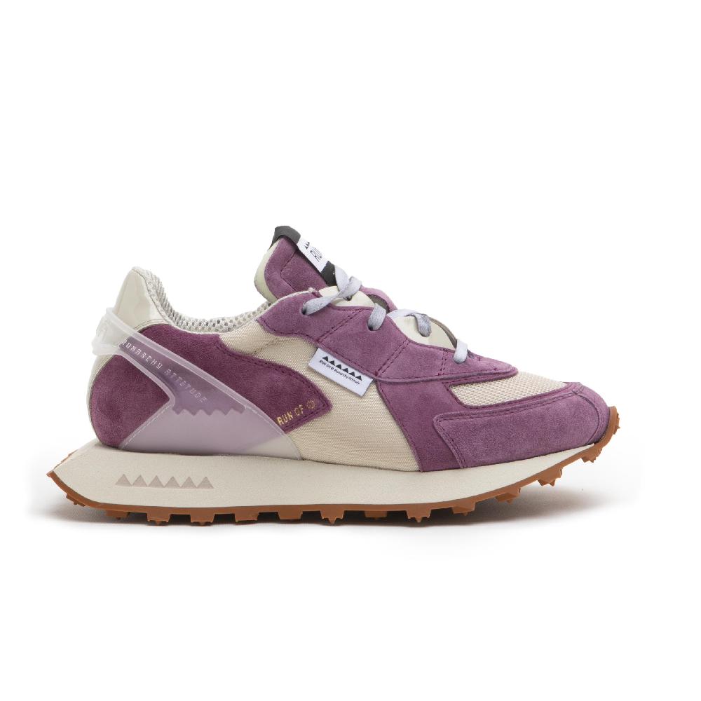 RUN OF Grape sneakers in pelle scamosciata viola e mesh