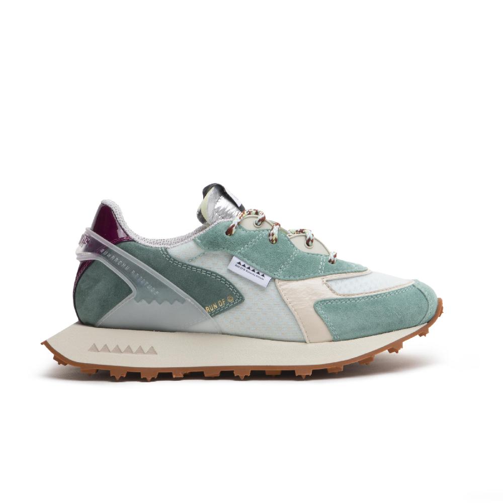 RUN OF Kalmia Sneakers In Pelle Scamosciata E Rete Di Nylon Con Talloncino In Pelle |% RUN OF%
