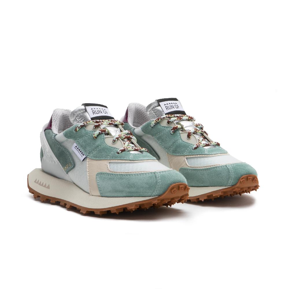RUN OF Kalmia Sneakers In Pelle Scamosciata E Rete Di Nylon Con Talloncino In Pelle |% RUN OF%