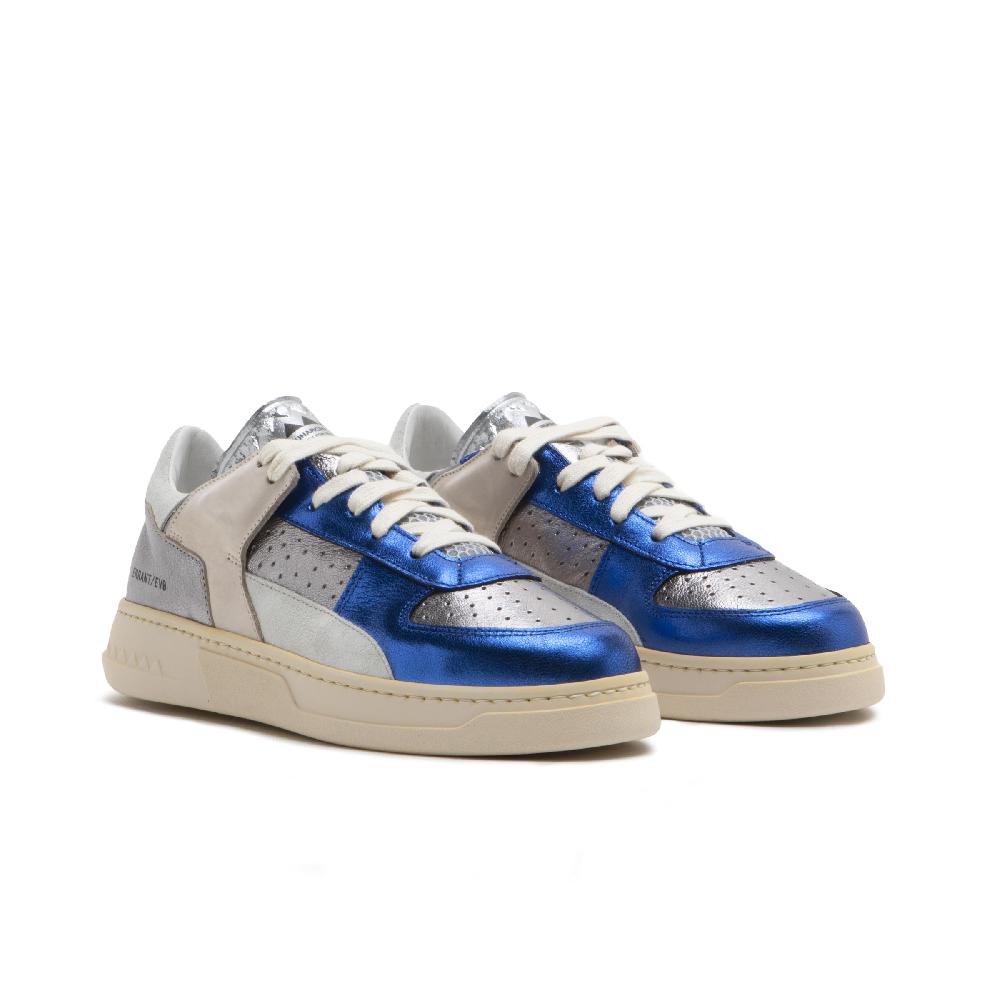 RUN OF Key Sneakers In Pelle Colorata Metallizzata E Pelle Scamosciata