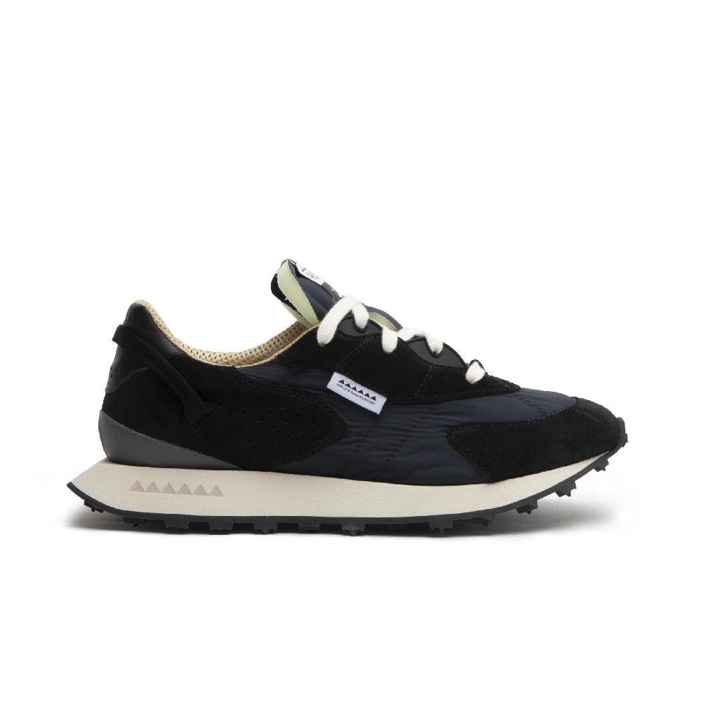RUN OF Kripto Sneakers In Pelle Scamosciata Nera E Nylon Nero