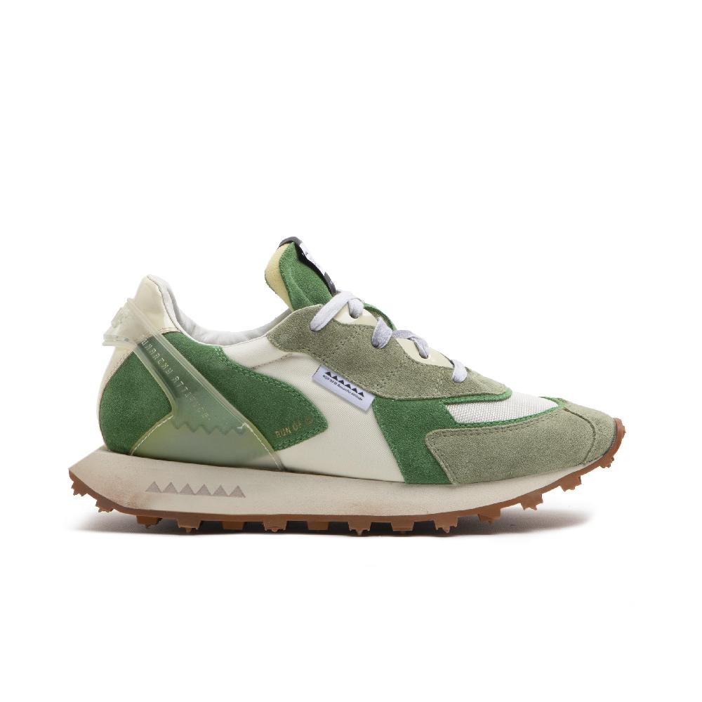 RUN OF Mango sneakers in pelle e nylon con talloncino in pelle