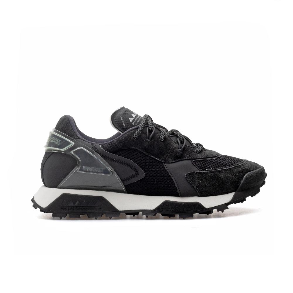 RUN OF R-Black sneakers in pelle scamosciata nera e mesh nero RUN OF R-Black sneakers in pelle scamosciata nera e mesh nero