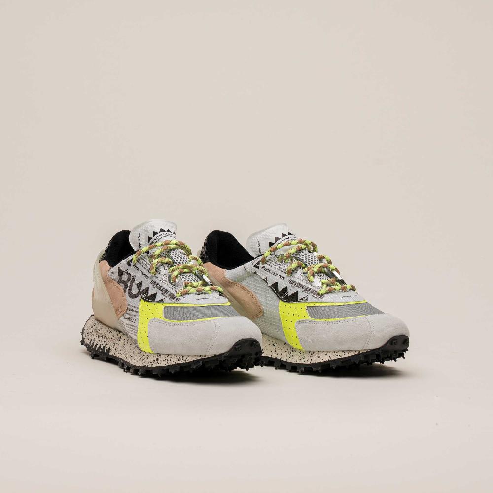 RUN OF Ro1 Raji Sneakers In Pelle Nylon Pelle Scamosciata E Rete