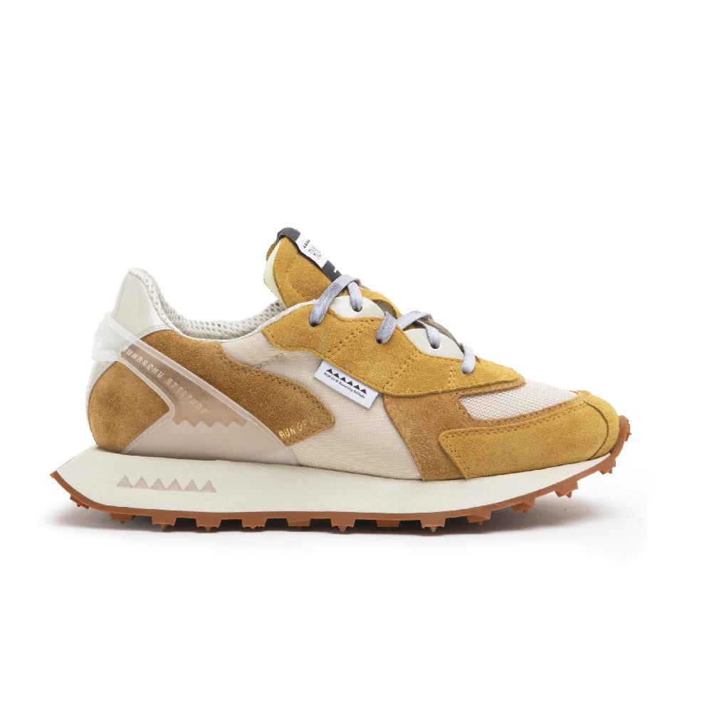 RUN OF Senape Sneakers Uomo In Pelle Scamosciata E Nylon | Sito Ufficiale RUN OF