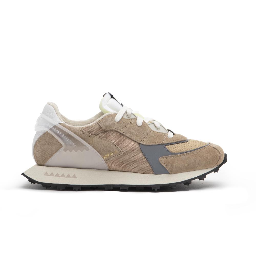 RUN OF Sneakers Bezow In Pelle E Rete Con Talloncino In Pelle