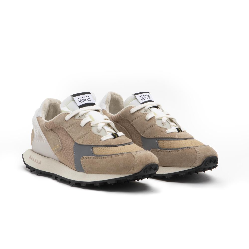 RUN OF Sneakers Bezow In Pelle E Rete Con Talloncino In Pelle