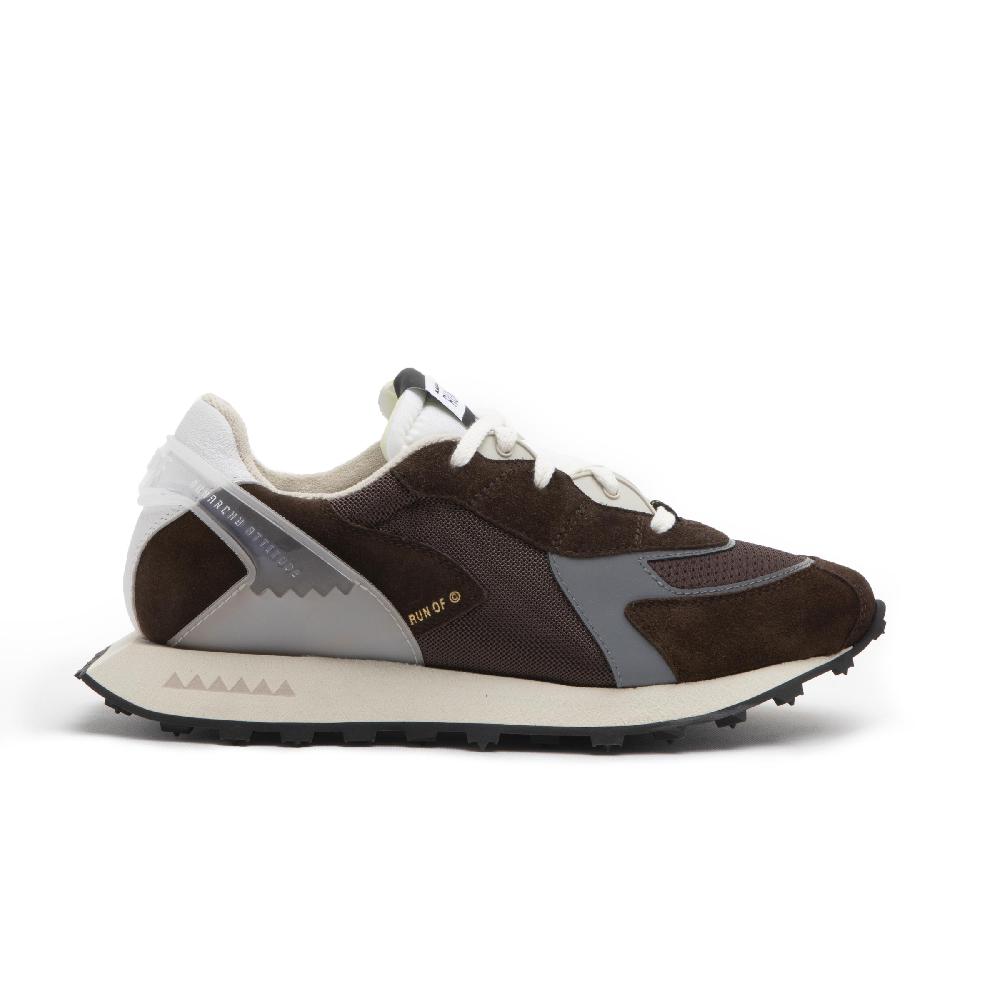 RUN OF sneakers Braun in pelle e rete con talloncino in pelle RUN OF sneakers Braun in pelle e rete con talloncino in pelle