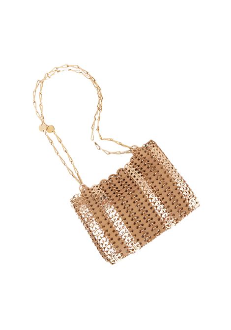 RABANNE 1969 Square Bag Dorata In Metallo E Pelle - RABANNE
