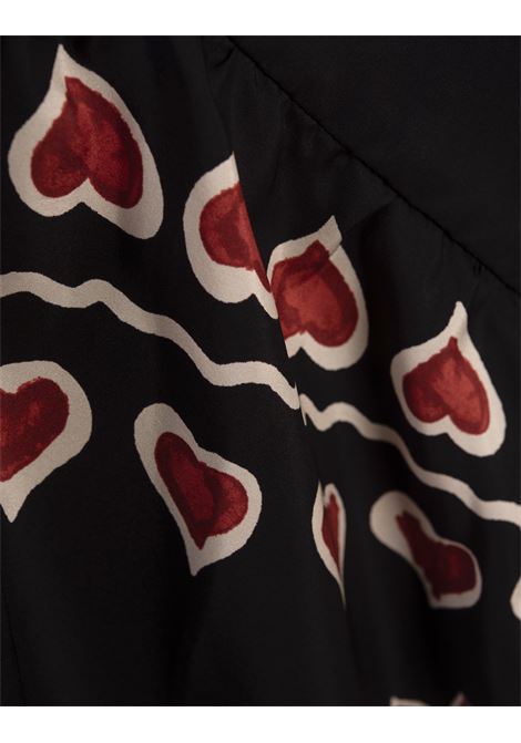 LA DOUBLE J Abito Athena In Gattopardo Placée Black In Silk Voile - LA DOUBLE J