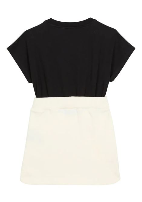 BALMAIN KIDS Abito Bianco E Nero Con Logo E Bottoni - BALMAIN KIDS