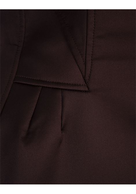 ERMANNO SCERVINO Abito Bustier Corto In Satin Marrone - ERMANNO SCERVINO
