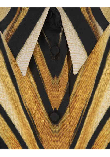 ROBERTO CAVALLI Abito Chemisier In Seta Con Stampa Ray Of Gold - ROBERTO CAVALLI
