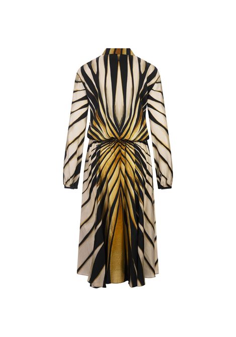 ROBERTO CAVALLI Abito Chemisier In Seta Stampata Ray Of Gold - ROBERTO CAVALLI
