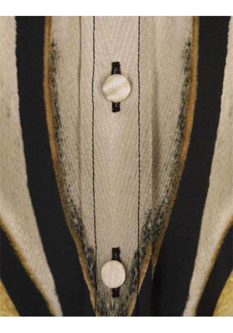 ROBERTO CAVALLI Abito Chemisier In Seta Stampata Ray Of Gold - ROBERTO CAVALLI