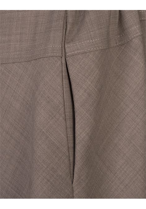 PAROSH Abito Chemisier Midi Lille In Lana Stretch Taupe - PAROSH