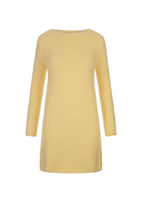 BLUMARINE Abito Corto Giallo Con Cut-Out a Cuore e Cristalli - BLUMARINE