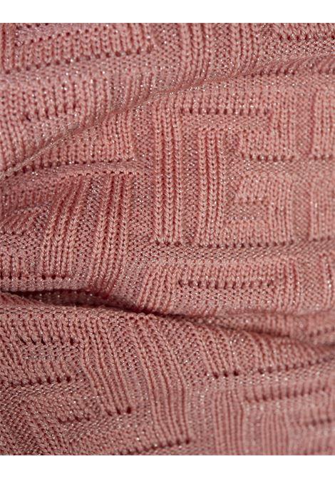 BALMAIN Abito Corto In Maglia Rosa Con Monogramma PB Labirinto - BALMAIN