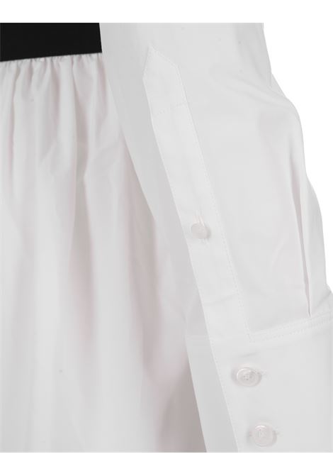 ALAIA Abito Corto In Popeline Bianco Con Cintura - ALAIA