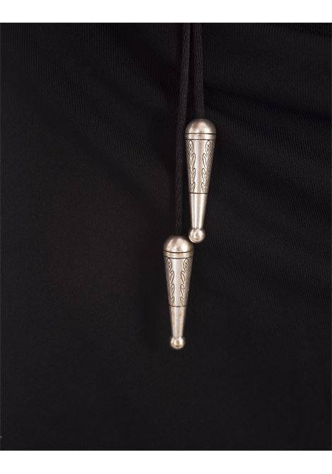 RABANNE Abito Corto Nero Con Spalle Scoperte E Orlo Stampato - RABANNE