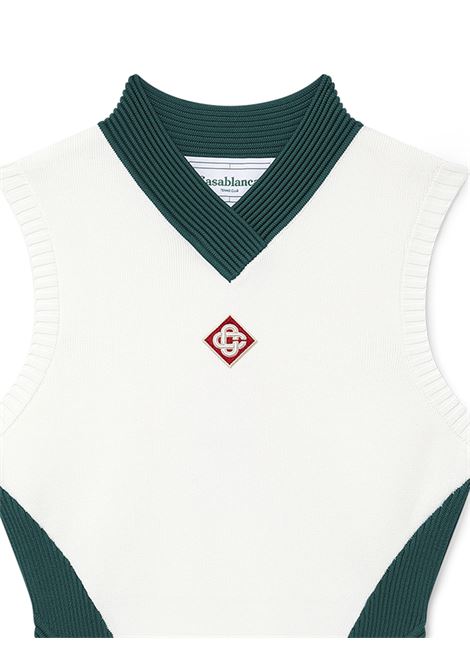 CASABLANCA Abito Draped Tennis Bianco E Verde - CASABLANCA