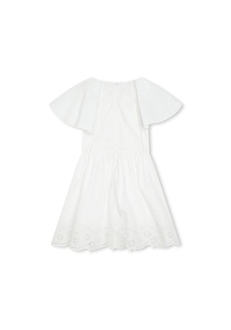 CHLOÉ KIDS Abito In Cotone Bianco Con Stelle - CHLOÉ KIDS